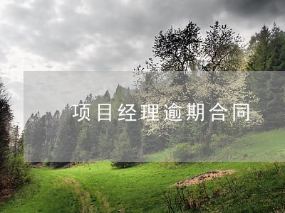 项目经理逾期合同 项目经理逾期合同