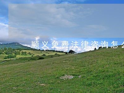 顺义免费法律咨询怎么走