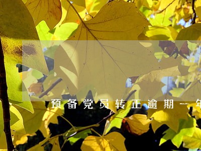 预备党员转正逾期一年
