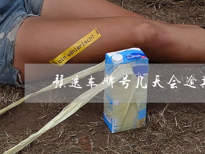 预选车牌号几天会逾期 预选车牌号几天会逾期