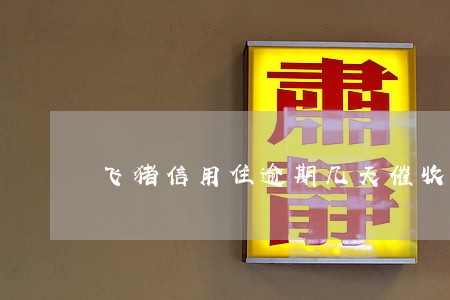 飞猪信用住逾期几天催收 飞猪信用住逾期几天催收