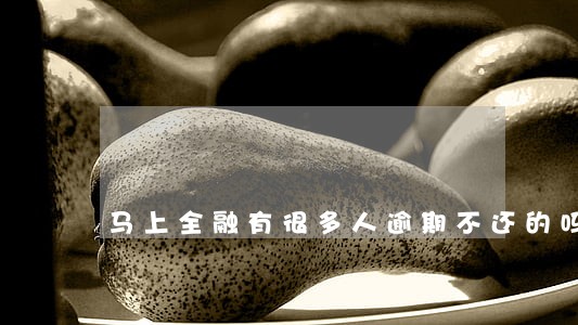 马上全融有很多人逾期不还的吗 马上全融有很多人逾期不还的吗