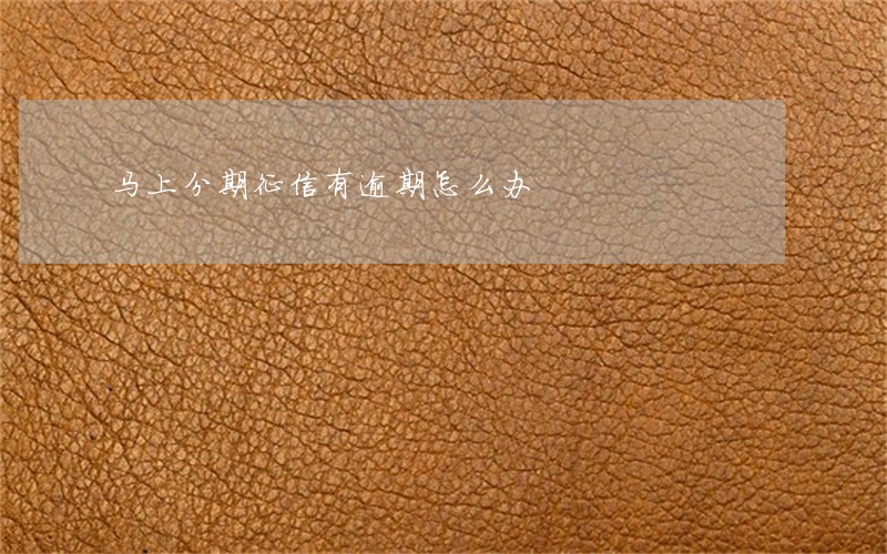 马上分期征信有逾期怎么办 马上分期征信有逾期怎么办