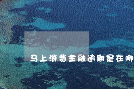 马上消费金融逾期是在哪里还 马上消费金融逾期是在哪里还
