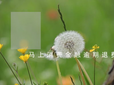 马上消费金融逾期退费 马上消费金融逾期退费