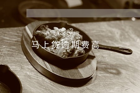 马上贷逾期费高 马上贷逾期费高