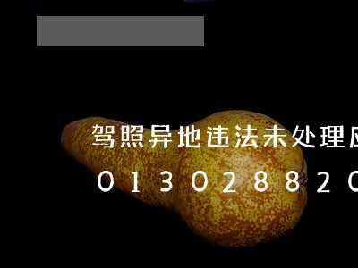 驾照异地违法未处理应该怎么办/2023013028820 驾照异地违法未处理应该怎么办/2023013028820