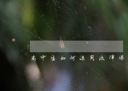 高中生如何运用法律保护自己 高中生如何运用法律保护自己