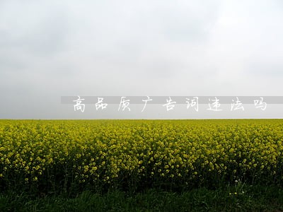 高品质广告词违法吗
