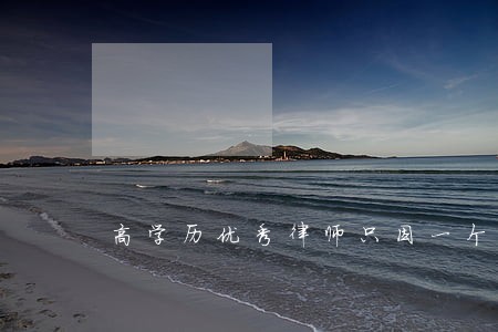 高学历优秀律师只因一个污点 高学历优秀律师只因一个污点