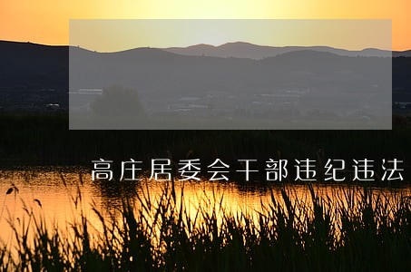 高庄居委会干部违纪违法窝案 高庄居委会干部违纪违法窝案