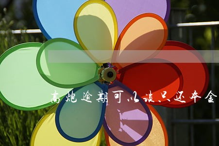 高炮逾期可以谈只还本金么