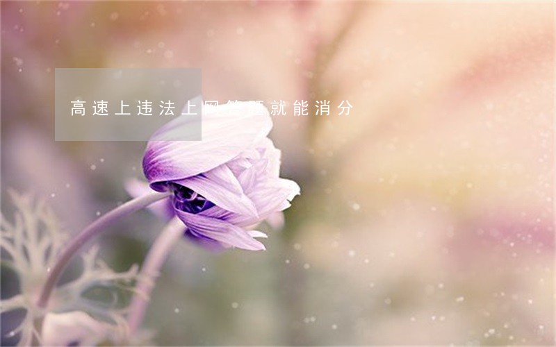 高速上违法上网答题就能消分 高速上违法上网答题就能消分