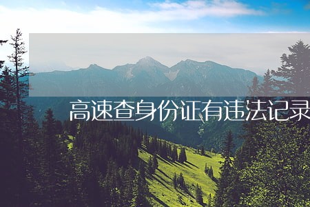 高速查身份证有违法记录 高速查身份证有违法记录