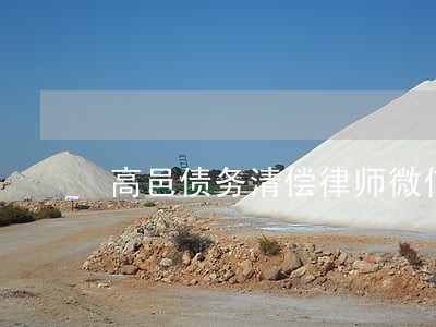 高邑债务清偿律师微信咨询 高邑债务清偿律师微信咨询