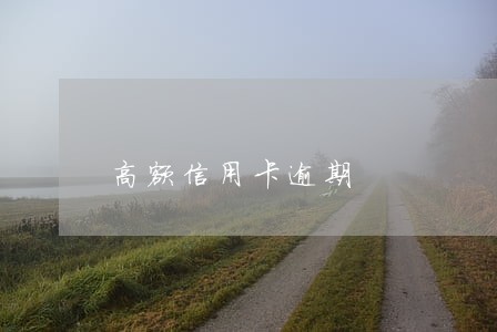 高额信用卡逾期 高额信用卡逾期