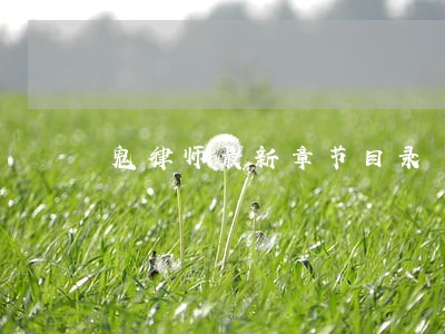鬼律师最新章节目录 鬼律师最新章节目录