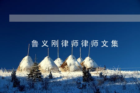 鲁义刚律师律师文集 鲁义刚律师律师文集
