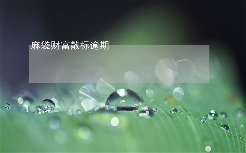 麻袋财富散标逾期