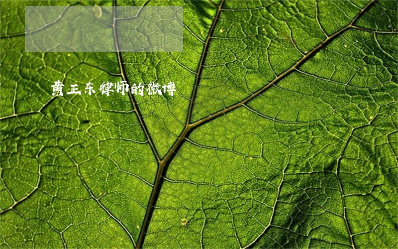 黄正东律师的微博 黄正东律师的微博