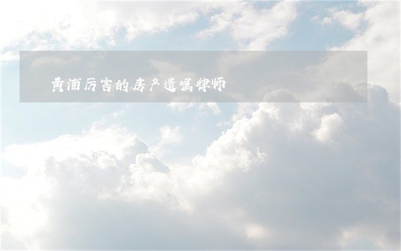 黄浦厉害的房产遗嘱律师 黄浦厉害的房产遗嘱律师