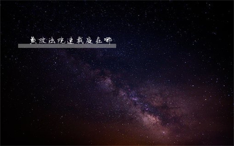 黄陂法院速裁庭在哪