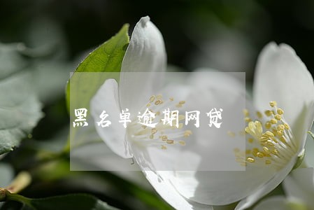 黑名单逾期网贷 黑名单逾期网贷