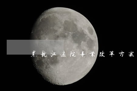 黑龙江法院事业改革方案 黑龙江法院事业改革方案