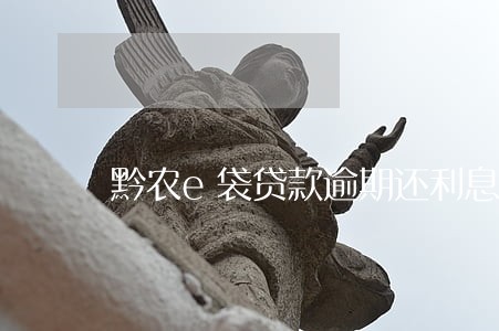 黔农e袋贷款逾期还利息一天 黔农e袋贷款逾期还利息一天