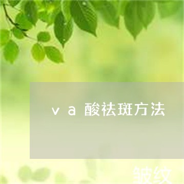 va酸祛斑方法